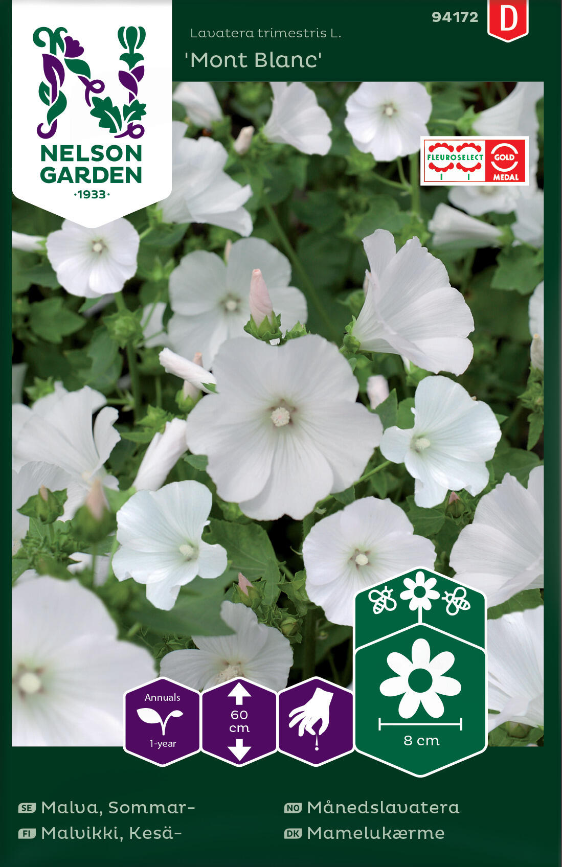 Trädgårdspoppelros 'Mont Blanc'